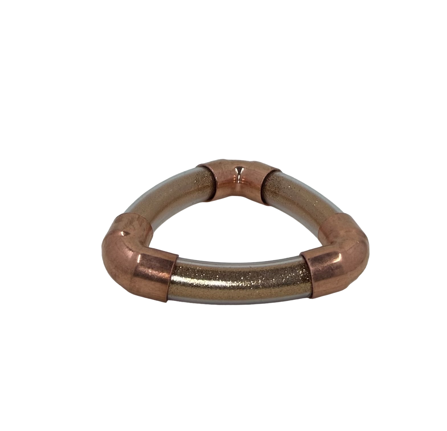 Shimmering Trinity Inclusion Bangle in Gold