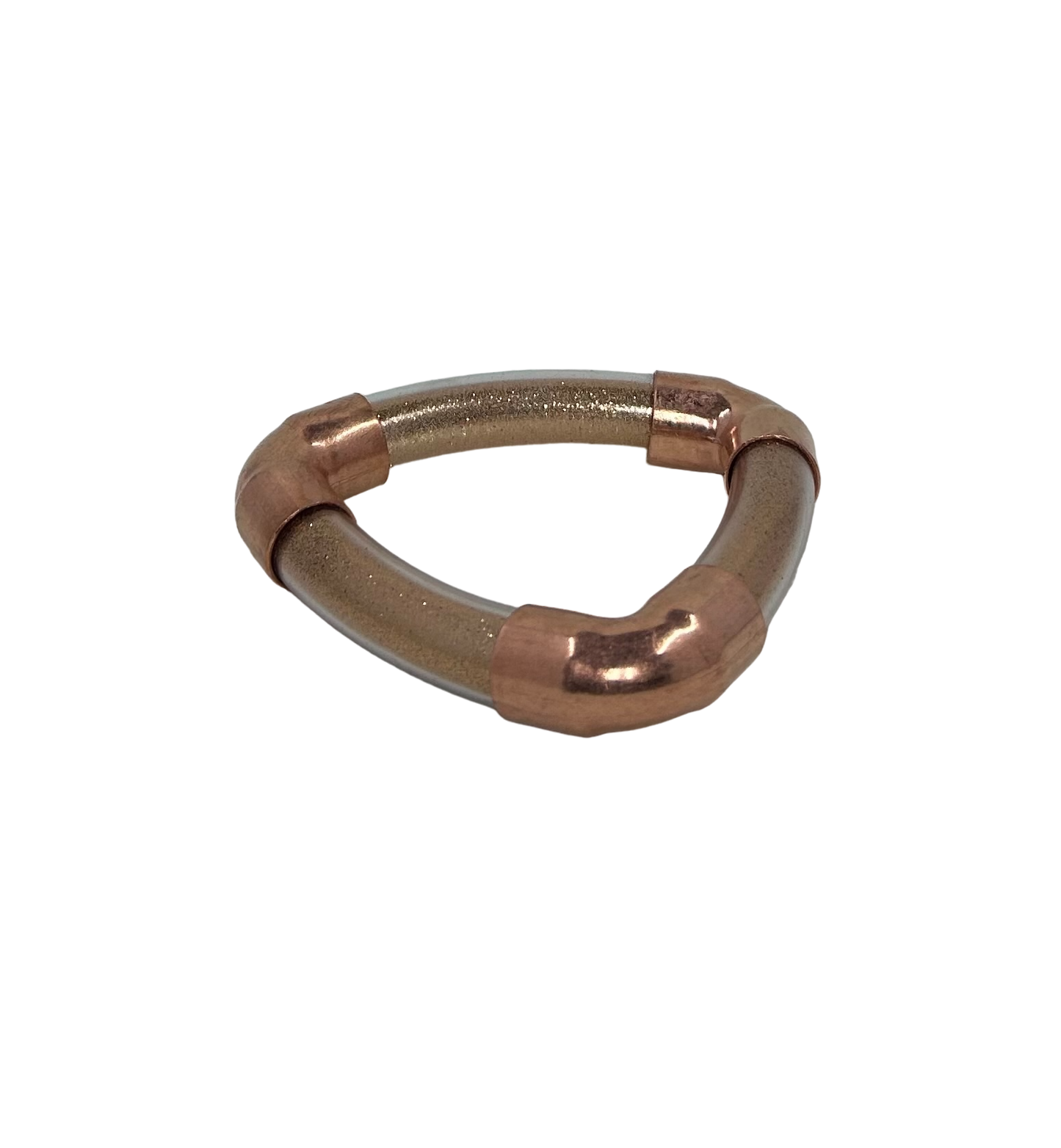Shimmering Trinity Inclusion Bangle in Gold