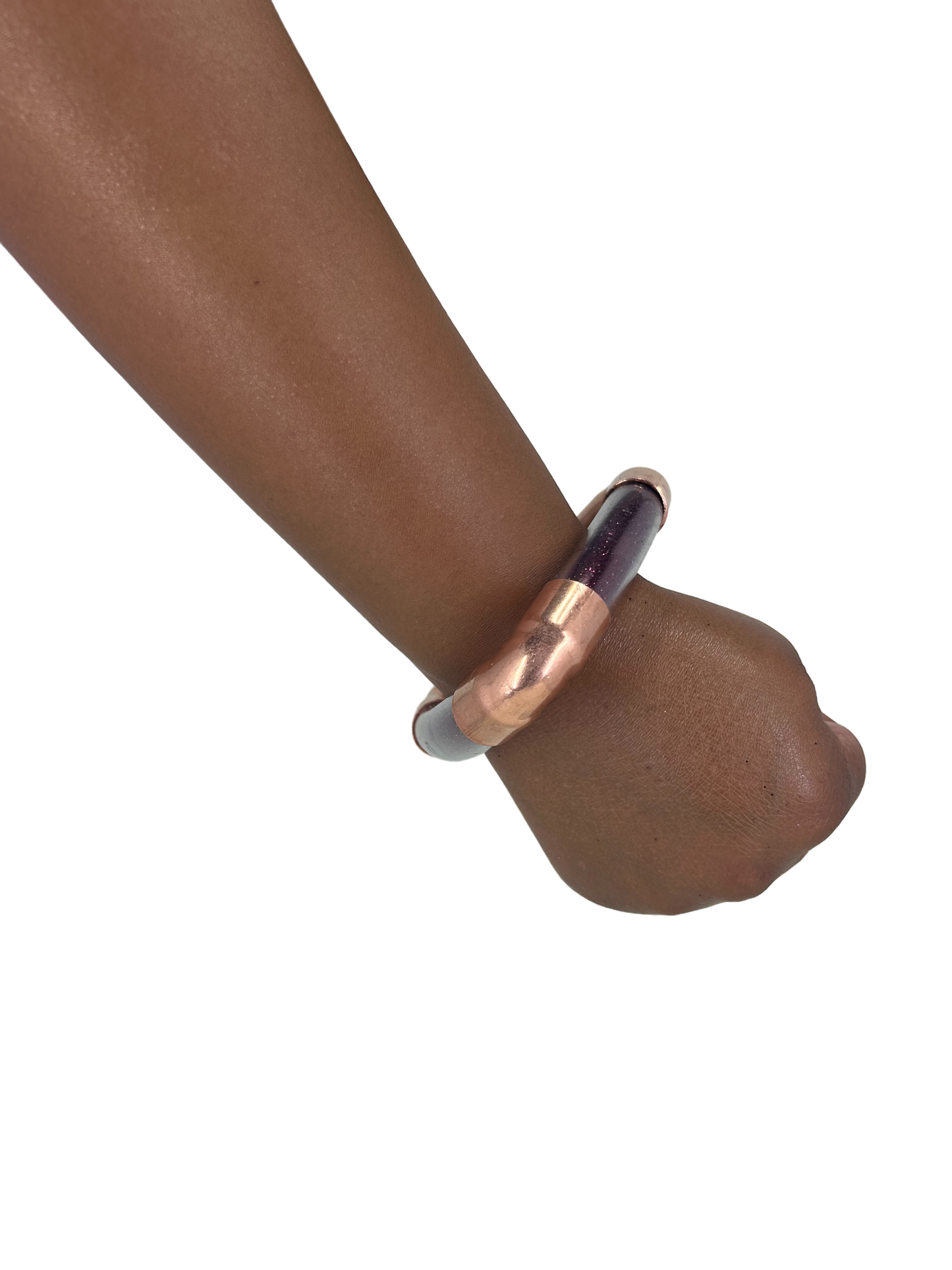 Shimmering Trinity Inclusion Bangle in Dark Magenta