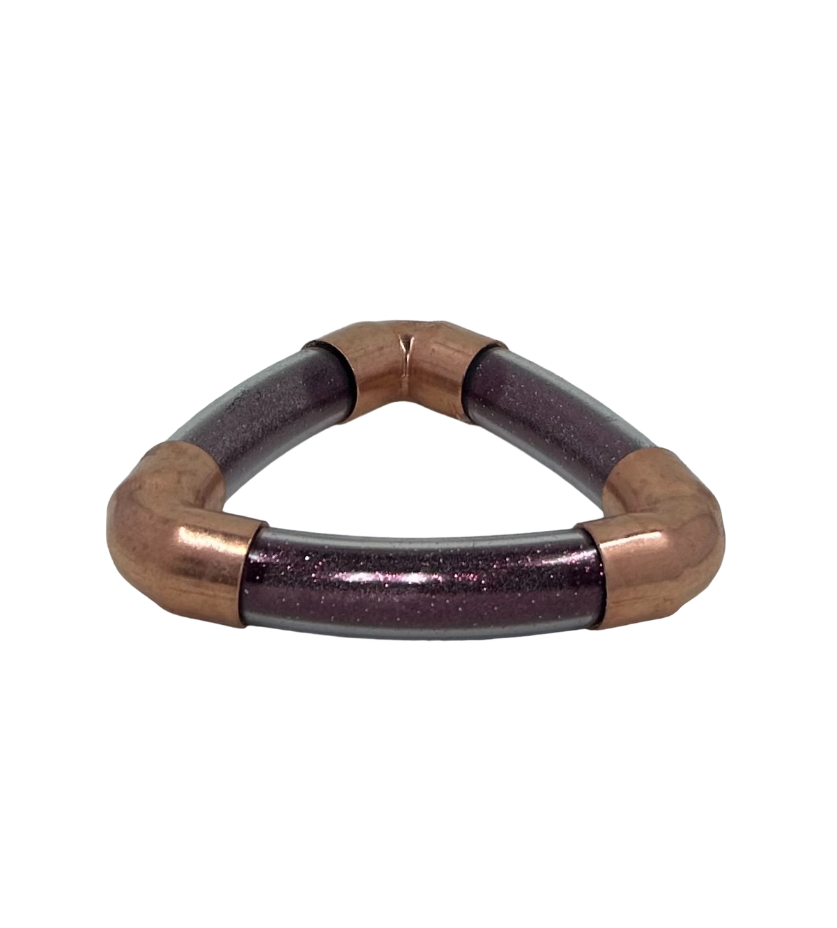 Shimmering Trinity Inclusion Bangle in Dark Magenta