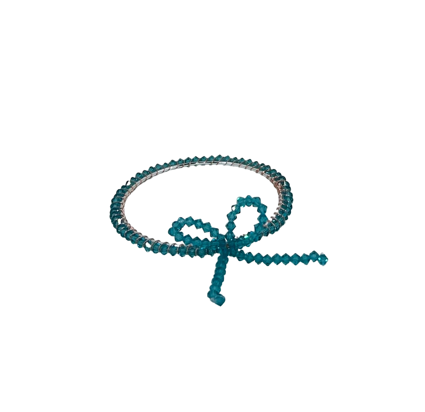 Rock Candy Bow Bangle in Teal