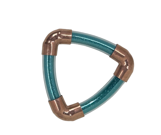 Shimmering Trinity Inclusion Bangle in Teal