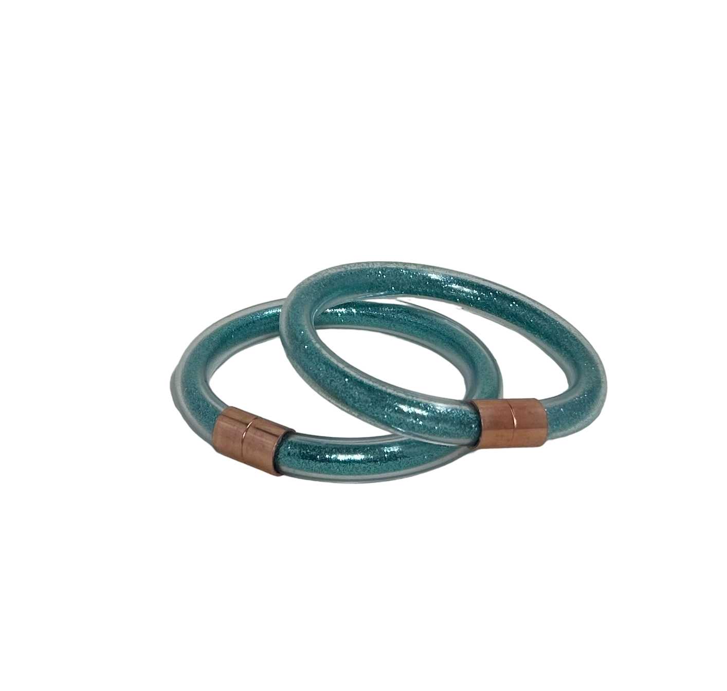 Shimmering Demi Inclusion Bangle Teal WHOLESALE ONLY