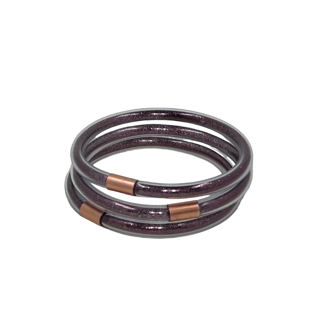 Shimmering Mini Inclusion Bangle Dark Magenta