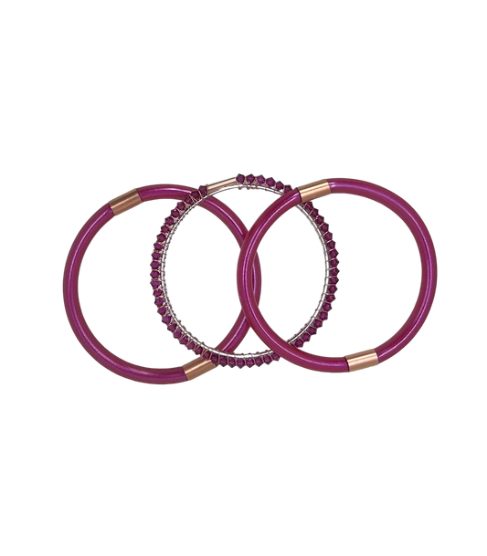 Inclusion Bangle Mini x Rock Candy Bangle in Magenta